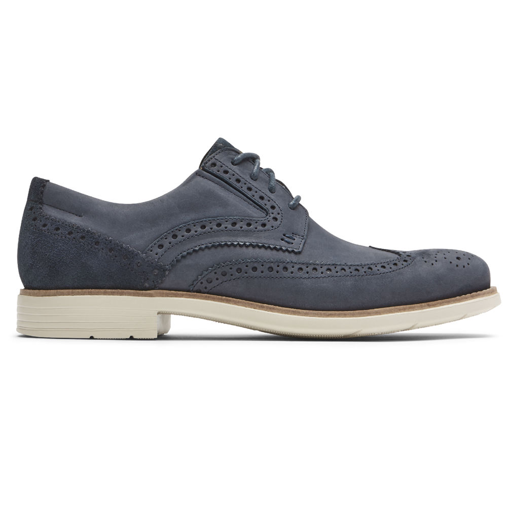 Rockport Singapore Mens Lace Up - Total Motion Hendrik Wingtip Blue - PR3570692